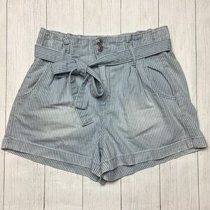 American Eagle Blue & White Pinstripe Short With Belt Size 4